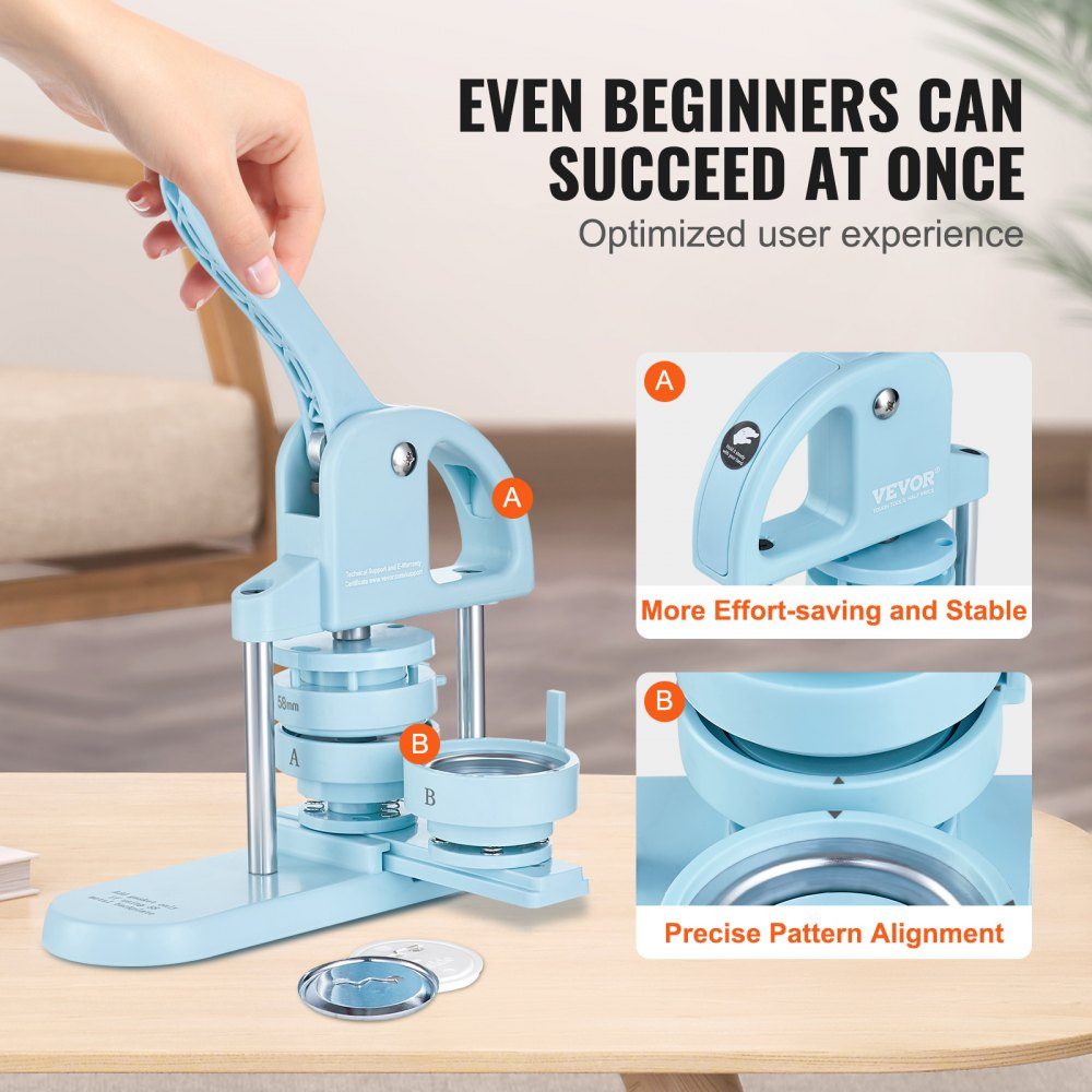 Button Maker Button Making Machine 25/32/58mm 3 in 1 Pinmaker 300 Button Parts Button Maker Machine with Panda Magic Book Bow Handle Punch Set for DIY Gifts for Kids