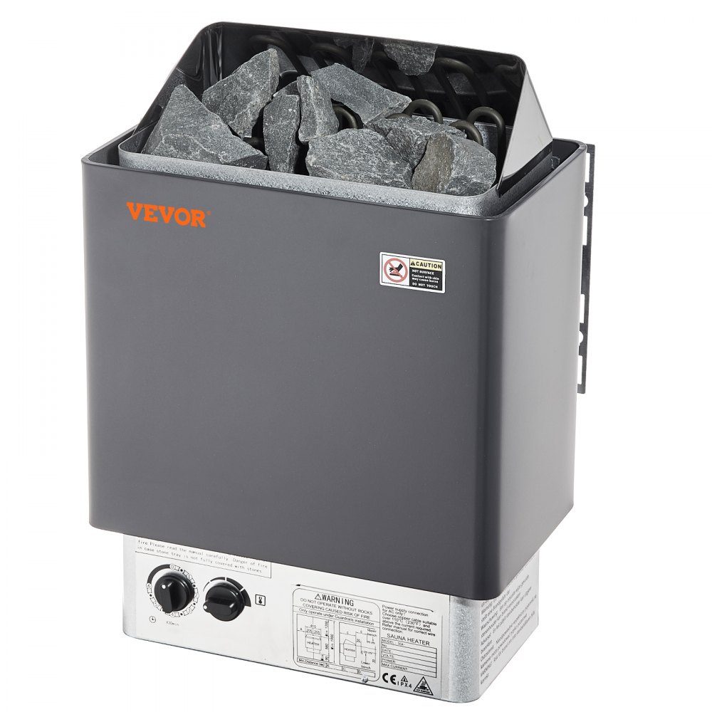 Sauna Heater 8kW 400V 3N Portable Indoor Outdoor Sauna Heater with 3 Hour Timer Built-in Control for 8-12m³ Commercial Hotel Spa Use Shower Max 110°C