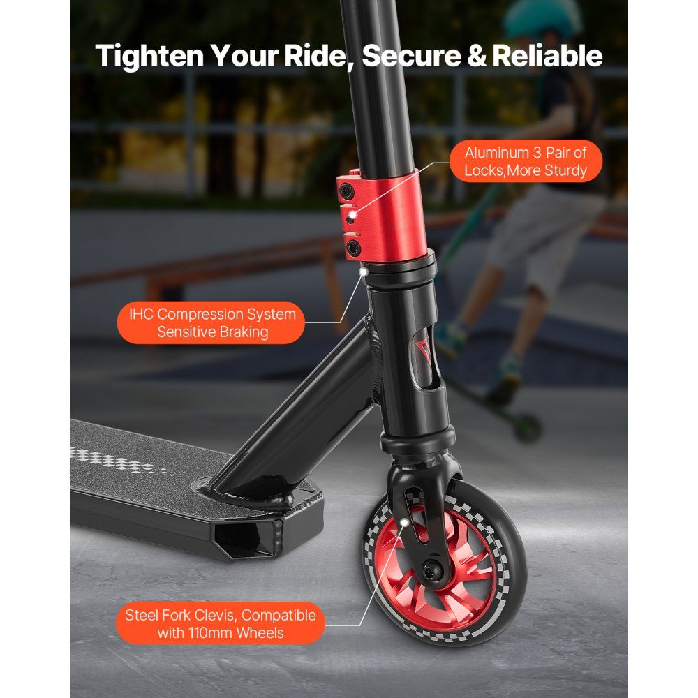 Stunt-Scooter, Profi-Trick-Scooter für Kinder Ages 11-13, Teenager, Jungen und Mädchen, Freestyle-Street-Rider für Fortgeschrittene und Anfänger, doppellagiges, leichtes Aluminiumdeck