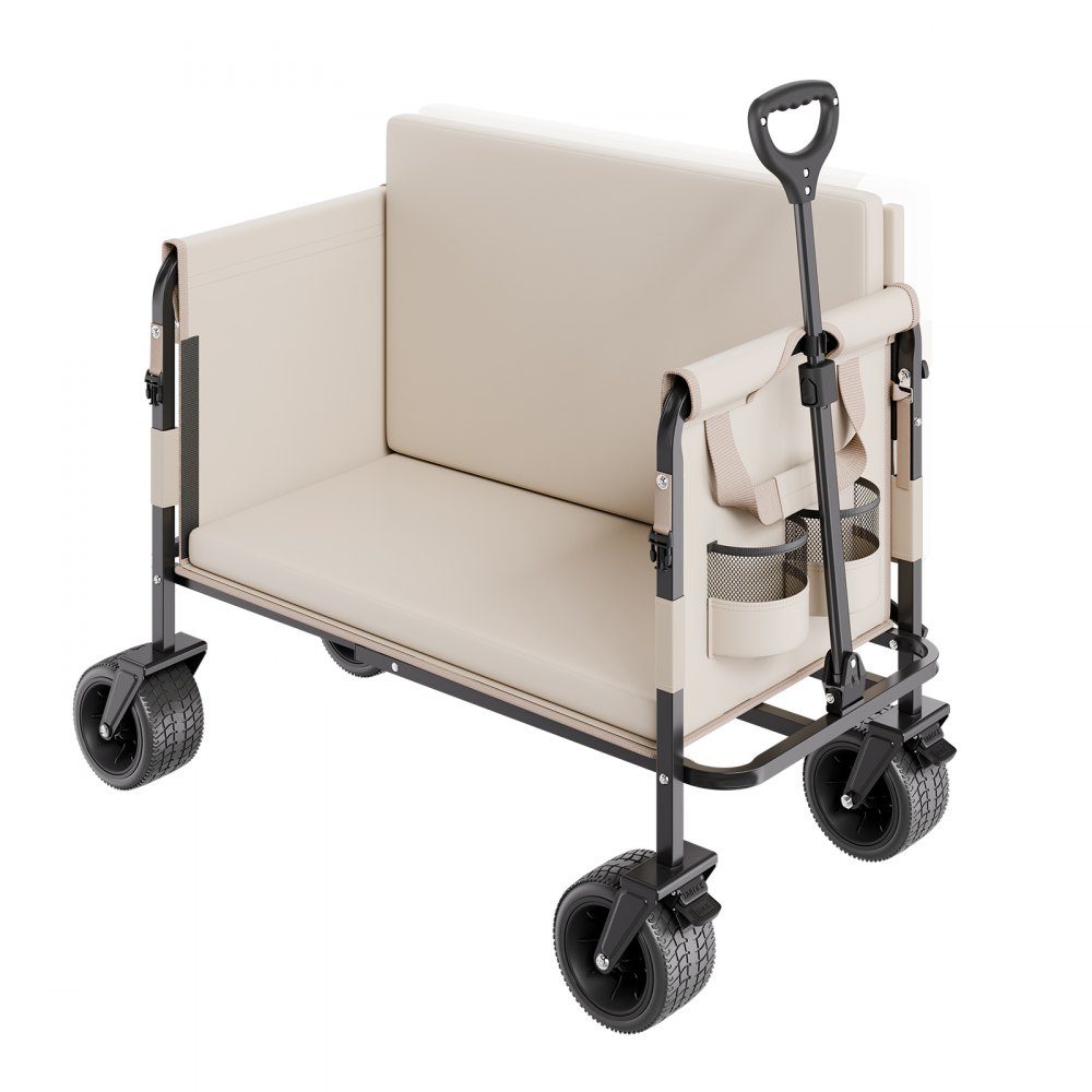 Chariot à bras, capacité de charge de 250 kg, chariot pliable 2 en 1, convertible en banc, chariot polyvalent avec poignée réglable, chariot d'extérieur pour courses, camping, jardinage