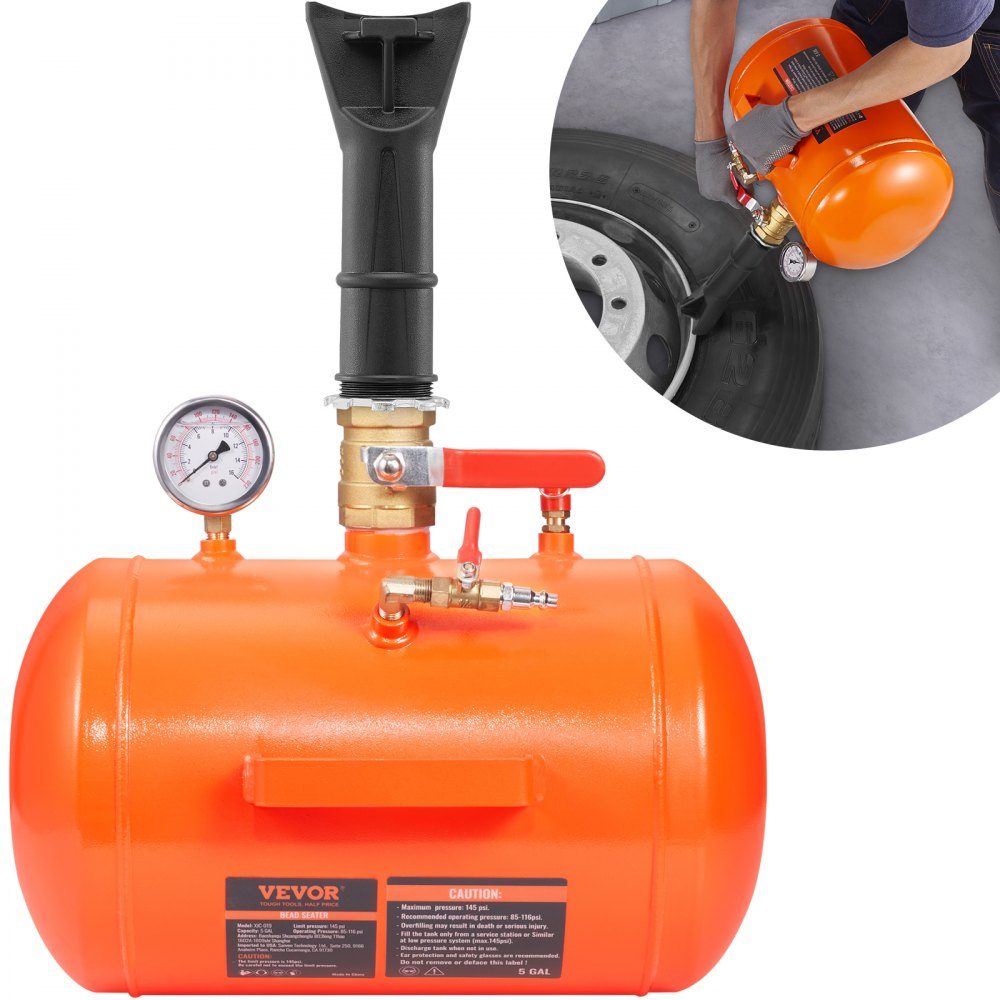 Remplisseur de siège d'outil de Blaster de siège de perle de pneu pneumatique 19L pour des camions 10 barres