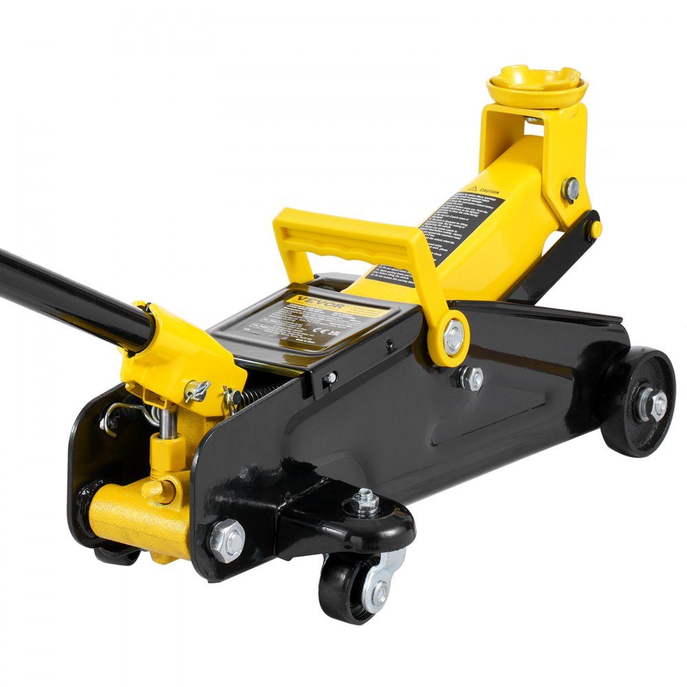 Hydraulic Car Jack Flat Car Jack 2T Heavy Duty Iron Hydraulic Car Jack Hydraulic Car Jack with Single Piston Quick Lift Pump Yellow 125.2-335mm