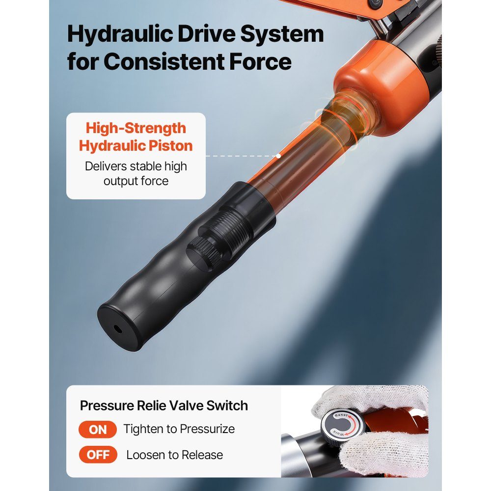 Perstangen hydraulisch V-contour, pijpperstangen voor RVS buizen, perstangen met bekken V12, V15, V18, V22, V28 & draagtas, persgereedschapset voor loodgieterswerk reparaties & installaties