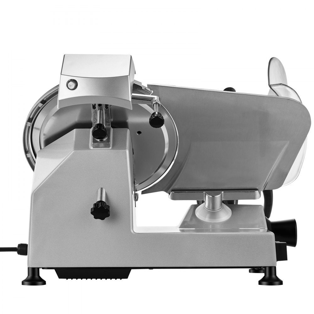 Trancheuse électrique multi-usages lame 250 mm, trancheuse multi-usages 240 W avec affûteur intégré et épaisseur de coupe réglable de 0 à 12 mm, pour jambon de viande surgelé