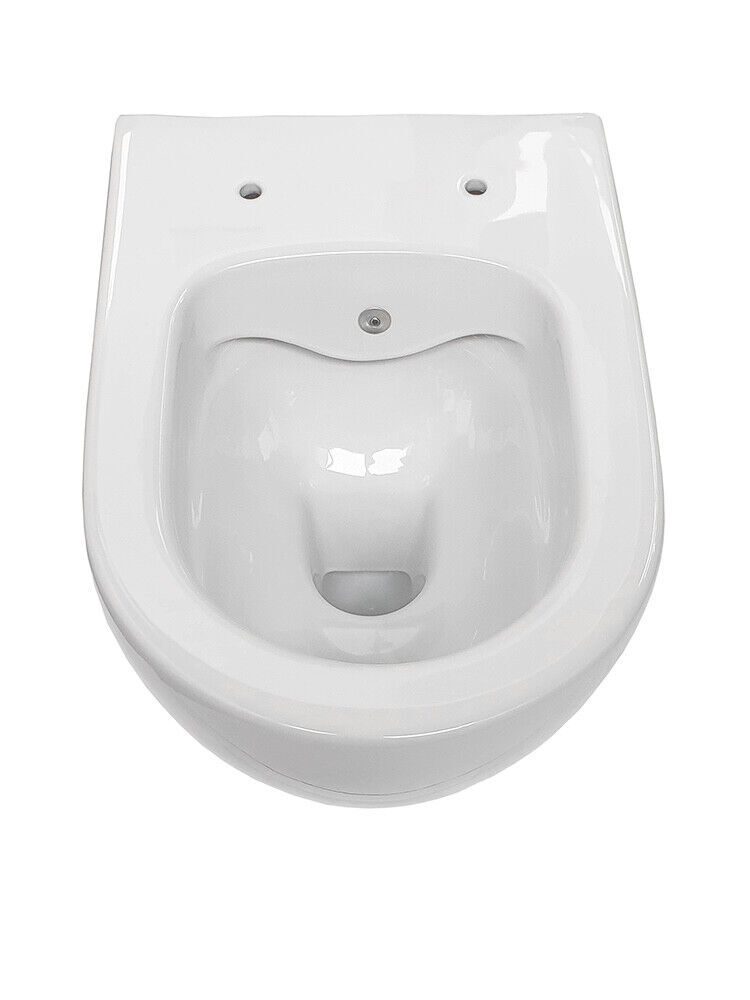 WC suspendu sans rebord avec robinetterie eau froide et chaude intégrée