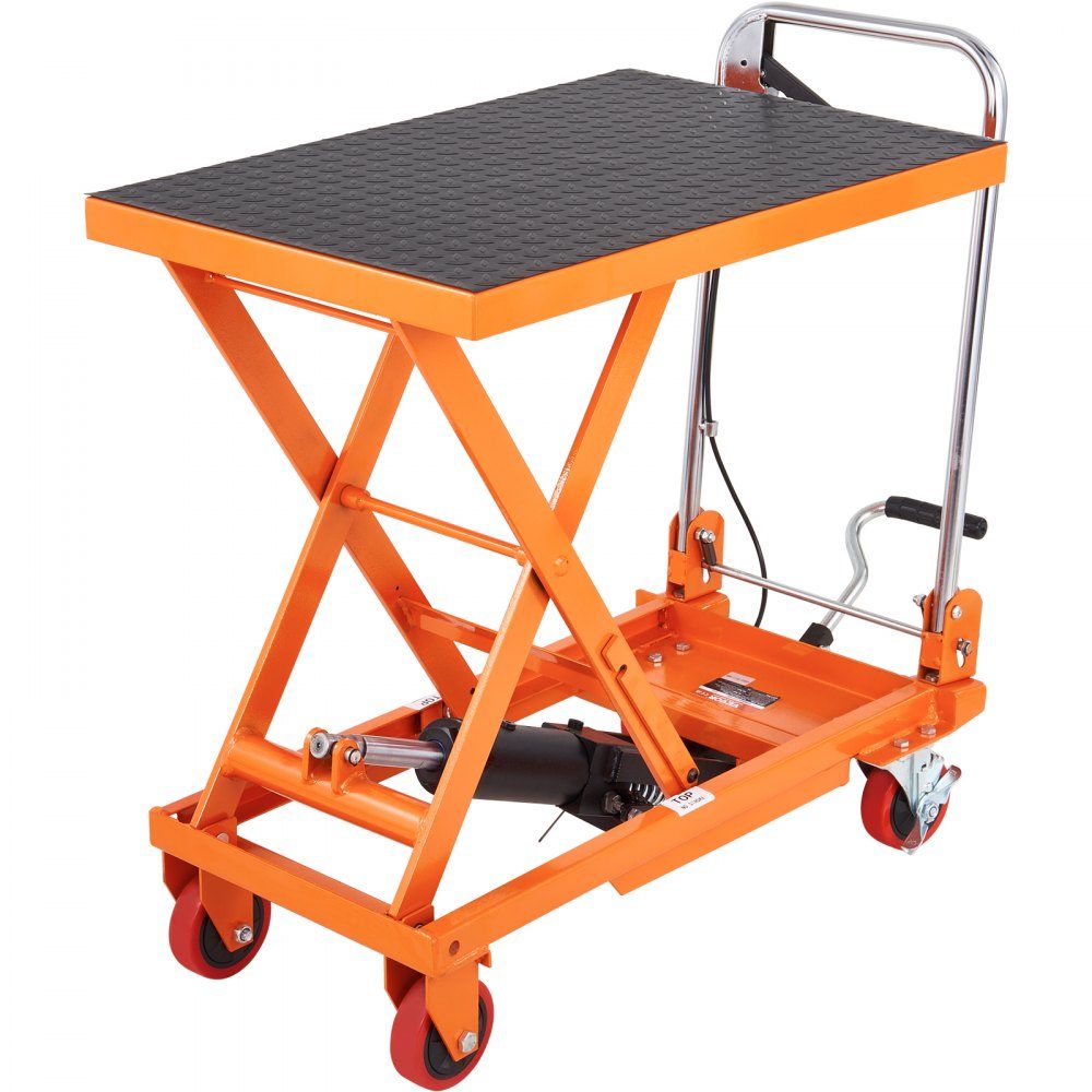 Hydraulischer Scherenhubtisch 150 kg Tragkraft Hubtischwagen 220-720 mm Hubbereich Hubtisch Werkstatt 700 x 450 mm Plattform Scherenhubwagen Einzelschere für Fabriken Lagerhallen Supermärkte