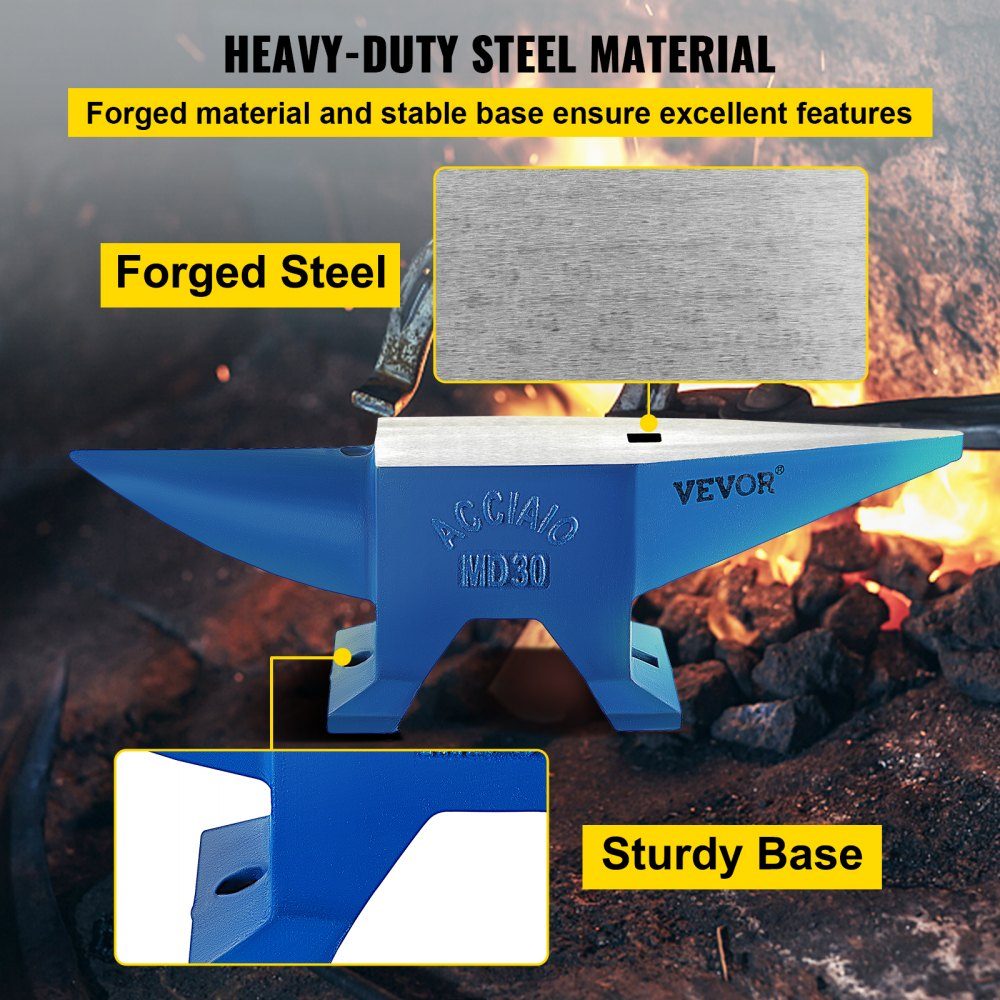 Amboss 30kg Schmiedeamboss für Schmiede, Doppelhorn aus Stahl, Schmiedewerkzeug, robust