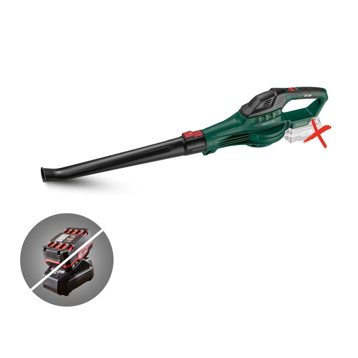 PARKSIDE 20V cordless leaf blower “PLBA 20-Li B2”, without battery and charger