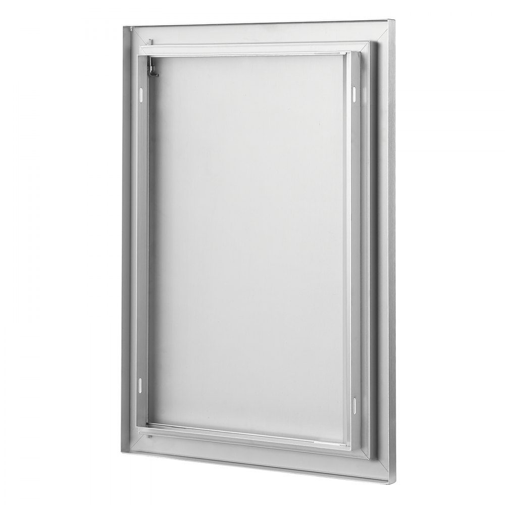 Grill Access Door 432x610mm Single Outdoor Kitchen Door Flush Mount Stainless Steel Door Vertical Wall Door with Retractable Handle for Grill Island Grill Station Outdoor Cabinet