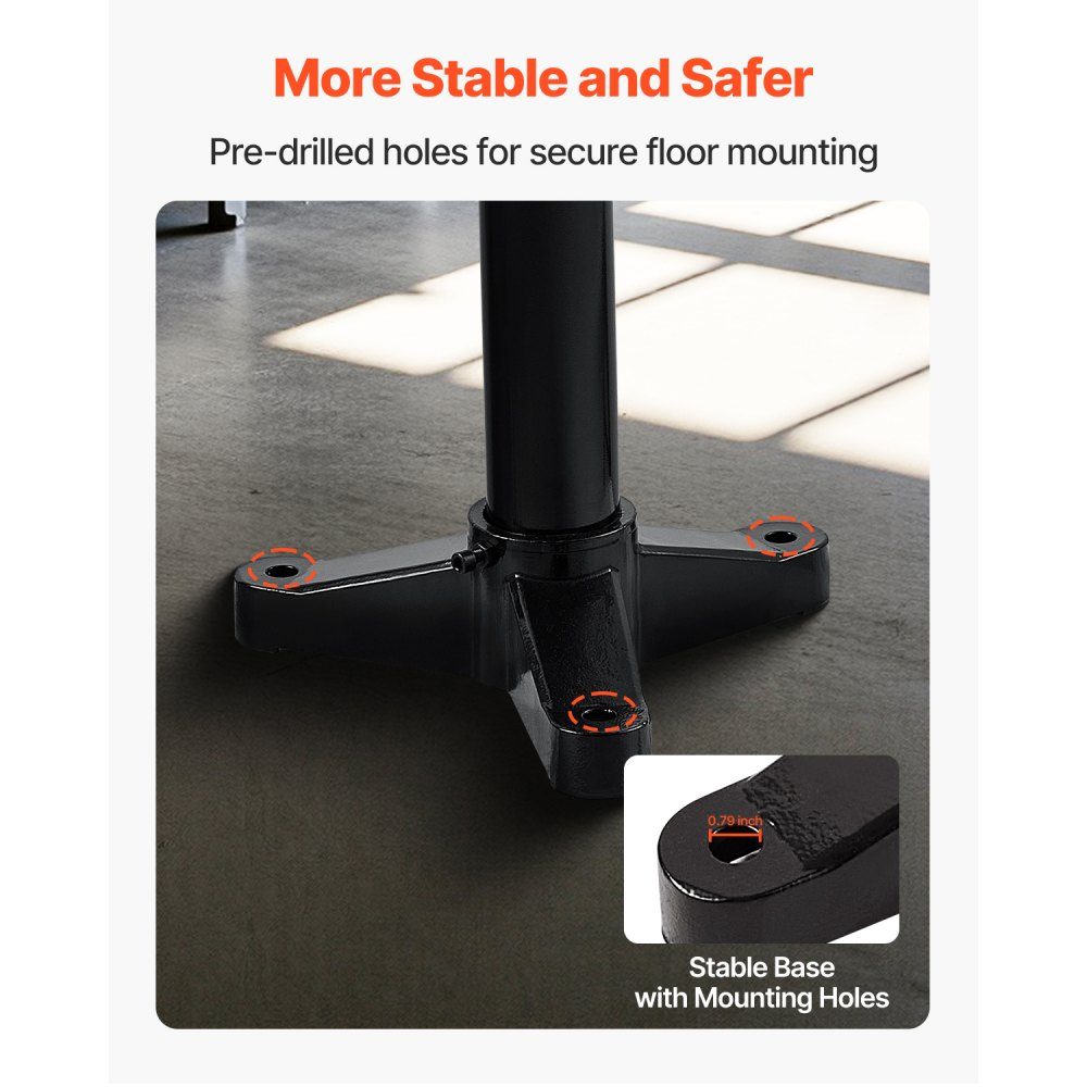 Bench grinder stand, vise floor base with 27 x 27 cm mounting plate, pre-cut mounting slots and water container, compatible with most bench grinders