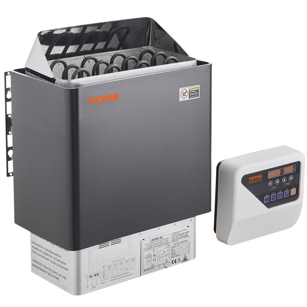 Piec do sauny 6kW 400V 3N Przenośny piec do sauny wewnętrznej, zewnętrznej z 3-godzinnym timerem Sterowanie cyfrowe do użytku komercyjnego w domu o powierzchni 5–9 m3 w hotelowych prysznicach spa Maks. 110°C