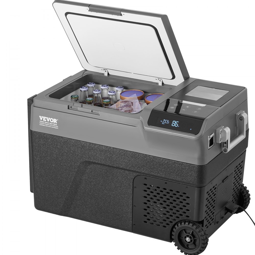 Draagbare autokoelkast met ijsmaakfunctie, 12V autokoelkast, 35L draagbare vriezer met één zone, -20°C tot 20°C instelbare temperatuur, met wielen voor kamperen, auto, camper Draagbare autokoelkast met ijsmaakfunctie, 12V autokoelkast, 35L draagbare vriezer met één zone, -20°C tot 20°C instelbare temperatuur, met wielen voor kamperen, auto, camper