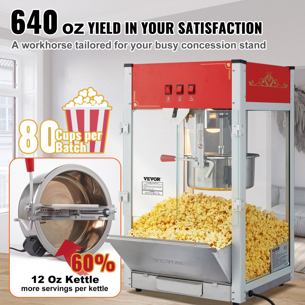 Popcornmachine Popcornmachine Popcornmachine 1440W popcornmachine, 12oz waterkoker voor 80 kopjes per lading, popcornmachine op aanrecht met gehard glas, 3 roestvrijstalen scoops Cinema Popcornmachine Popcornmachine Popcornmachine 1440W popcornmachine, 12oz waterkoker voor 80 kopjes per lading, popcornmachine op aanrecht met gehard glas, 3 roestvrijstalen scoops Cinema