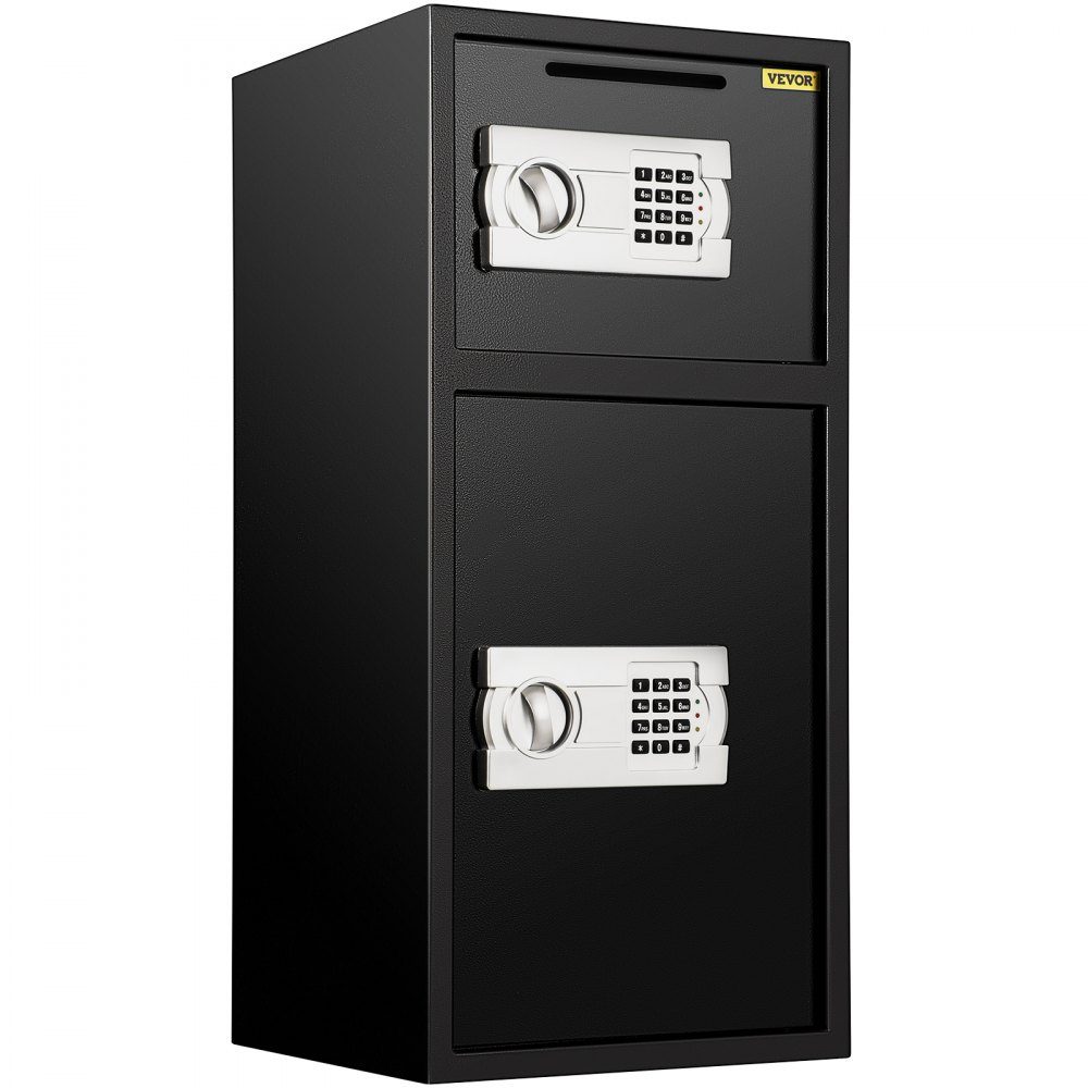 Coffre-fort avec clé, serrure électronique, coffre-fort 4 mm, avec serrure à combinaison, 74 L, coffre-fort en fer solide, coffre-fort pour meubles, serrure électronique avec construction en acier robuste