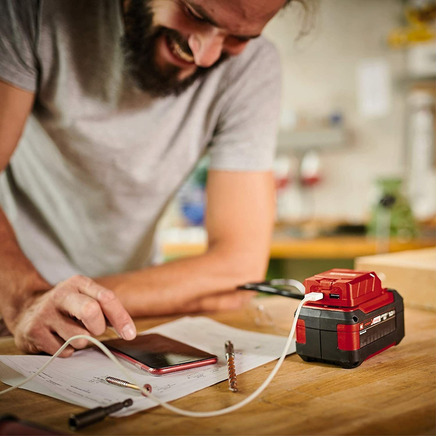 Adaptateur de batterie USB Einhell TE-CP 18 Li USB Solo Power