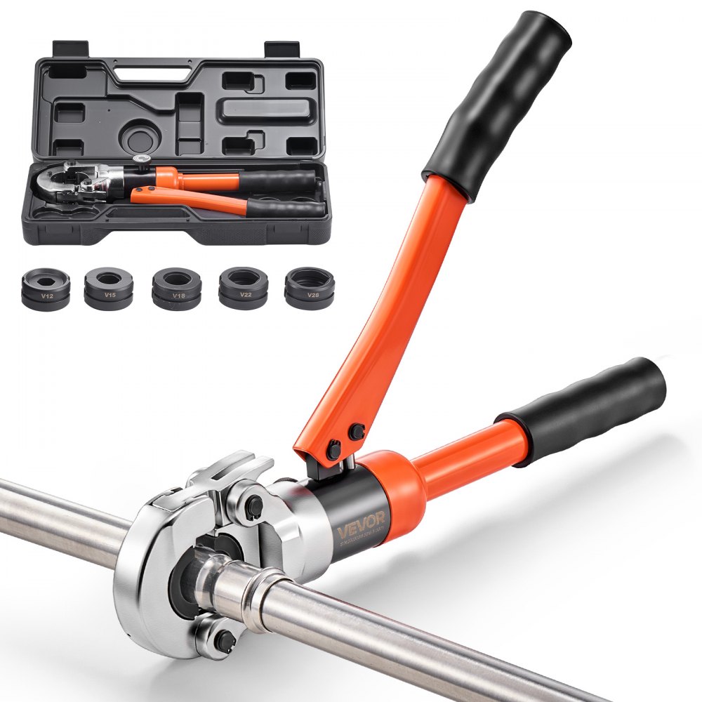 Perstang hydraulisch V-contour, pijpperstang voor RVS buis, perstang met bekken V12, V15, V18, V22, V28 & draagtas, persgereedschapset voor loodgieterswerk reparaties & installaties Perstang hydraulisch V-contour, pijpperstang voor RVS buis, perstang met bekken V12, V15, V18, V22, V28 & draagtas, persgereedschapset voor loodgieterswerk reparaties & installaties