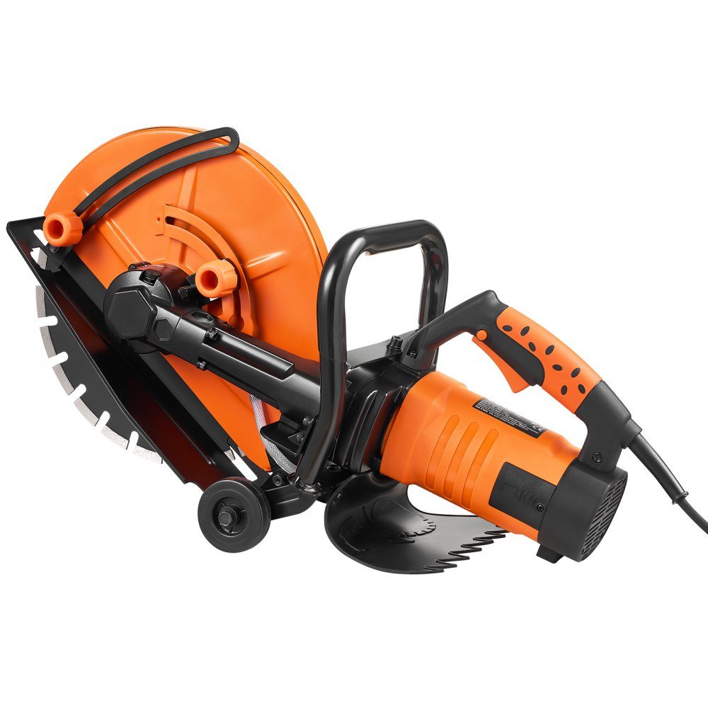 Electric Concrete Saw 356mm Heavy Duty Circular Saw 2800W Cutting Depth 127mm Wet/Dry Disc Saw with Water Pipe Water Pump Saw Blade for Stone and Brick
