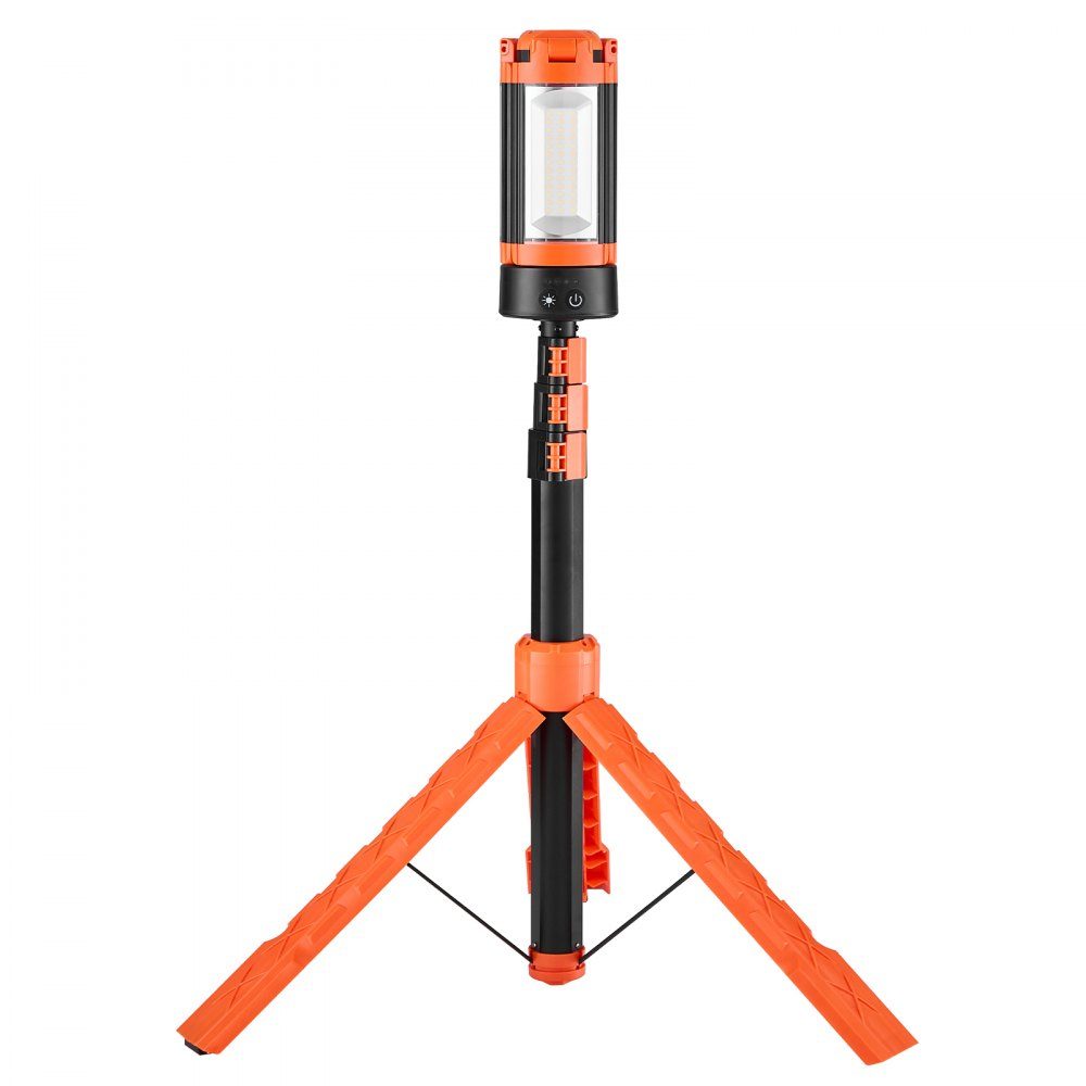 LED construction spotlight with tripod, work light, 13.2 Ah, rechargeable camping light, with 3 lamp heads, removable tripod stand, 2200 LM 3000 K-6500 K dimmable, lighting for the construction site