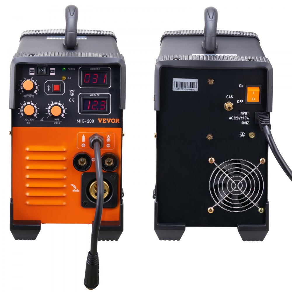 Poste à souder MIG/MMA/LIFT TIG 3 en 1 Soudage au fil fourré 30-200 A (0,8 mm et 1 mm) Technologie IGBT Vitesse du fil 2,2-12 m/min 200 A à Poste à souder MIG/MMA/LIFT TIG 3 en 1 Soudage au fil fourré 30-200 A (0,8 mm et 1 mm) Technologie IGBT Vitesse du fil 2,2-12 m/min 200 A à
