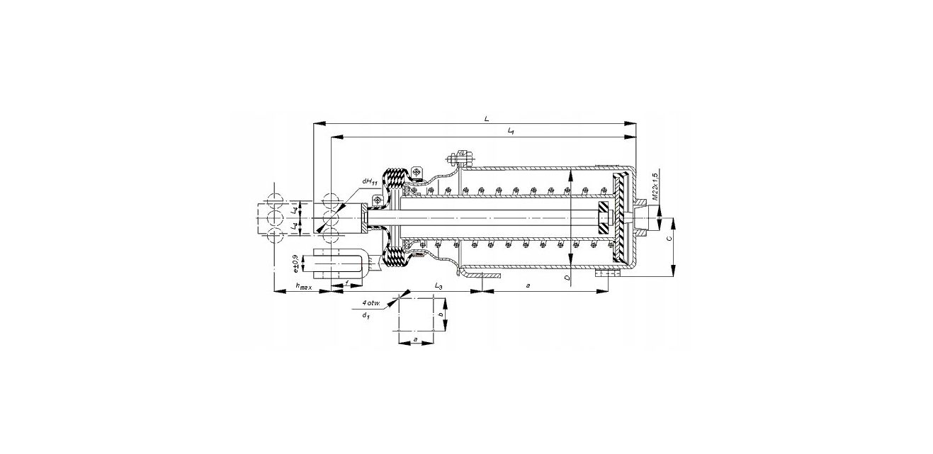 Remcilinder DRUKLUCHTREMCILINDER Ø 80 pneumatisch