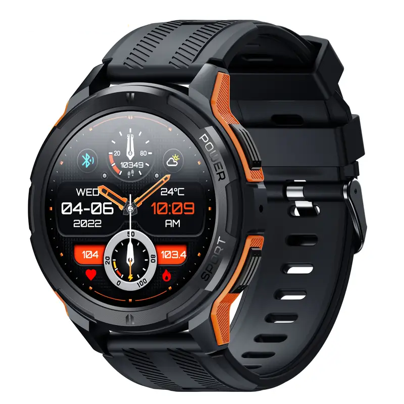 Smartwatch men's BT10 - stylish all-rounder for fitness and everyday life, orange