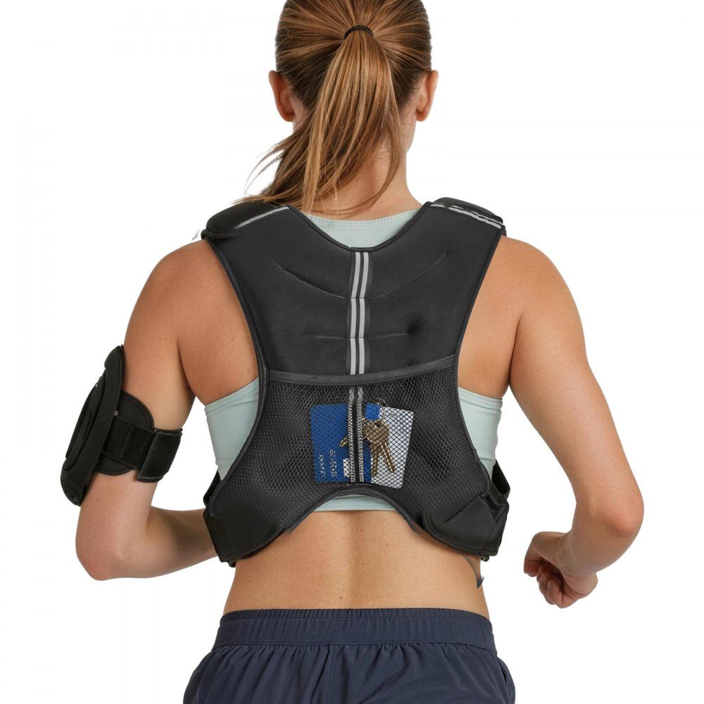 Gilet de poids 20 livres avec bande Réf. léchissante, boucle réglable, gilet de poids pour hommes et femmes, équipement d'entraînement pour la musculation, la course, le jogging, le fitness, la perte de poids