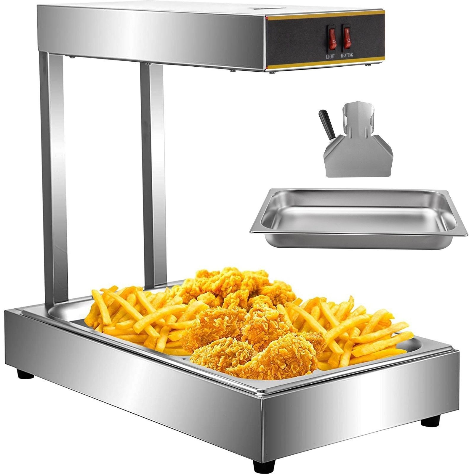 French Fries Warmer Potato Meat Heat Bridge Stainless Steel French Fries Tray Warmer Restaurant Gastro
