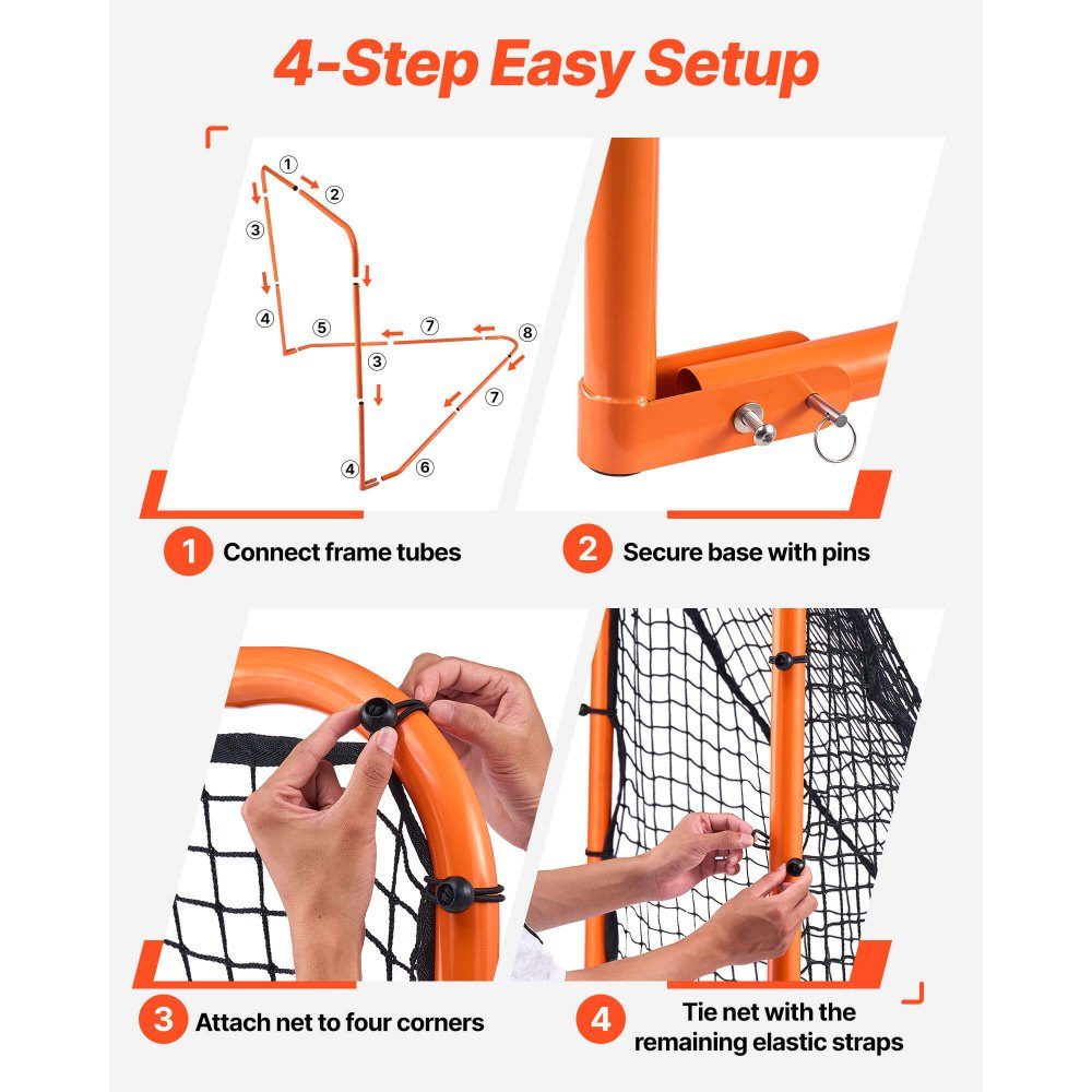 Lacrosse Goal, 6' x 6' Lacrosse Net, Foldable Portable Backyard Lacrosse Training Equipment, Steel Frame Training Net, Quick and Easy to Set Up Lacrosse Goal, Perfect for Training