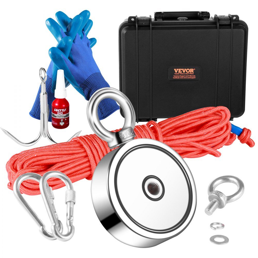 Bergmagnet Set Seilmagnet Angeltopfmagnet doppelseitig 272x2kg Neodym