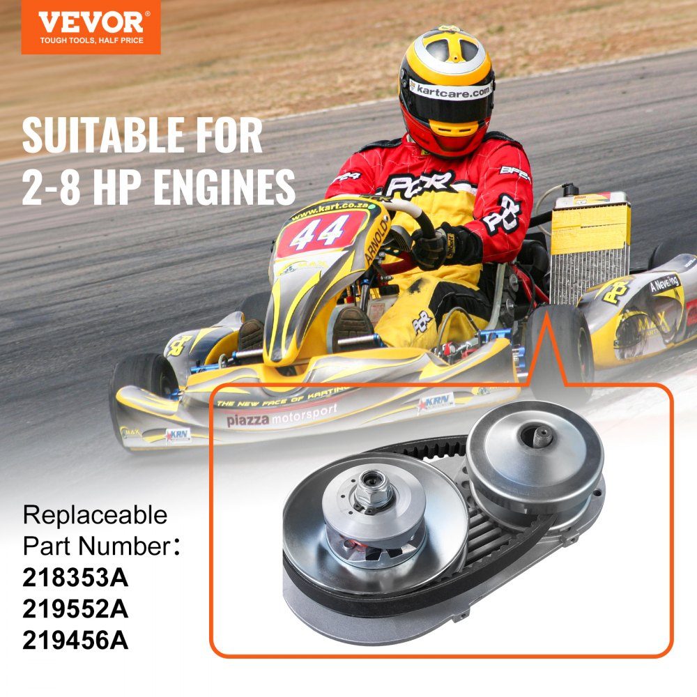 Embrayage d'entraînement Moteur de 2 à 8 CV, embrayage d'entraînement haute résistance de 2 000 tr/min avec roues asymétriques et courroie en caoutchouc robuste, embrayage stable et durable avec accessoires complets