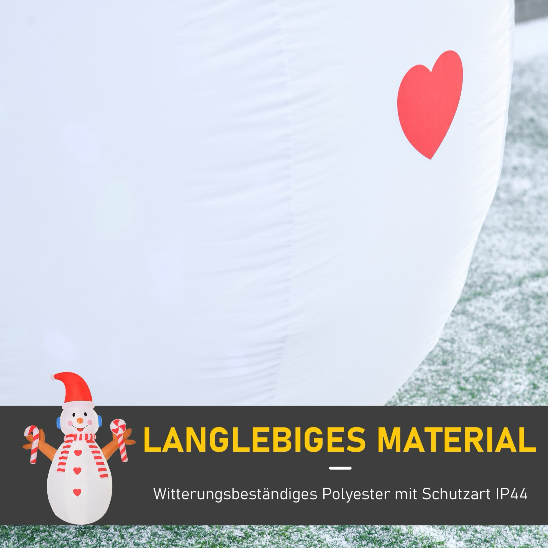 Weihnachtsdekoration, aufblasbarer Schneemann mit rotierenden Lichtern und Zubehör