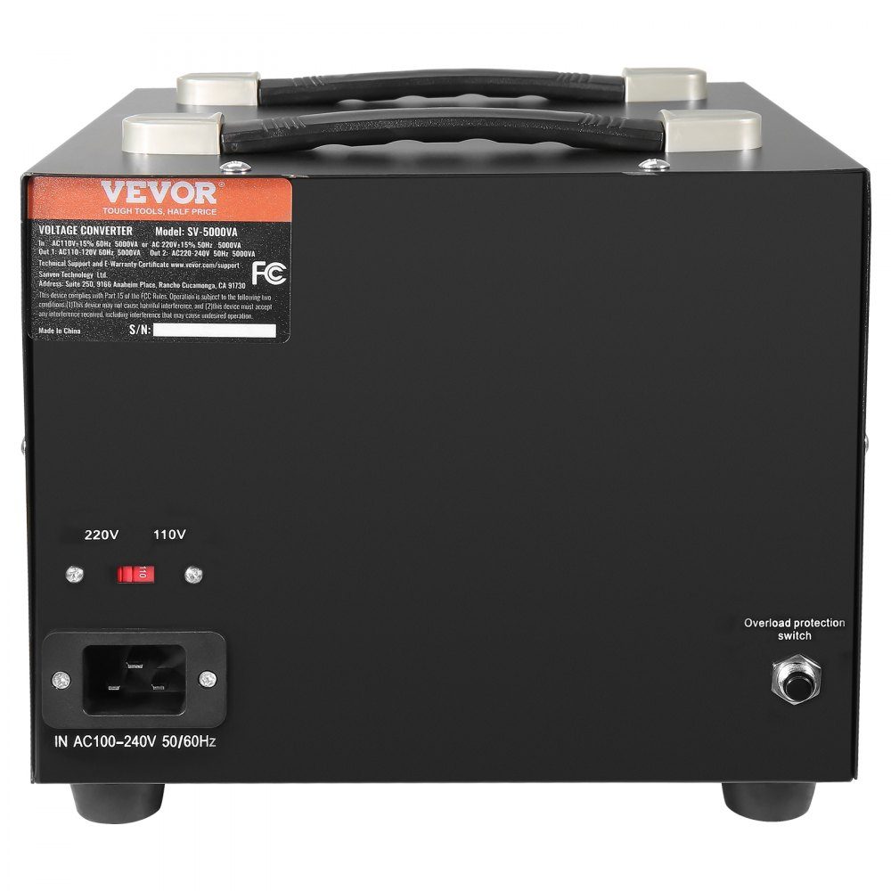 3000 W Spannungswandler-Transformator AC 110 V⇋220 V Transformator-Konverter 3 US NEMA 5-15R 3-polige Ausgangsbuchsen, 3 europäische Shucko-Ausgangsbuchsen, 1 USB-Buchse und 1 Typ-C-Buchse