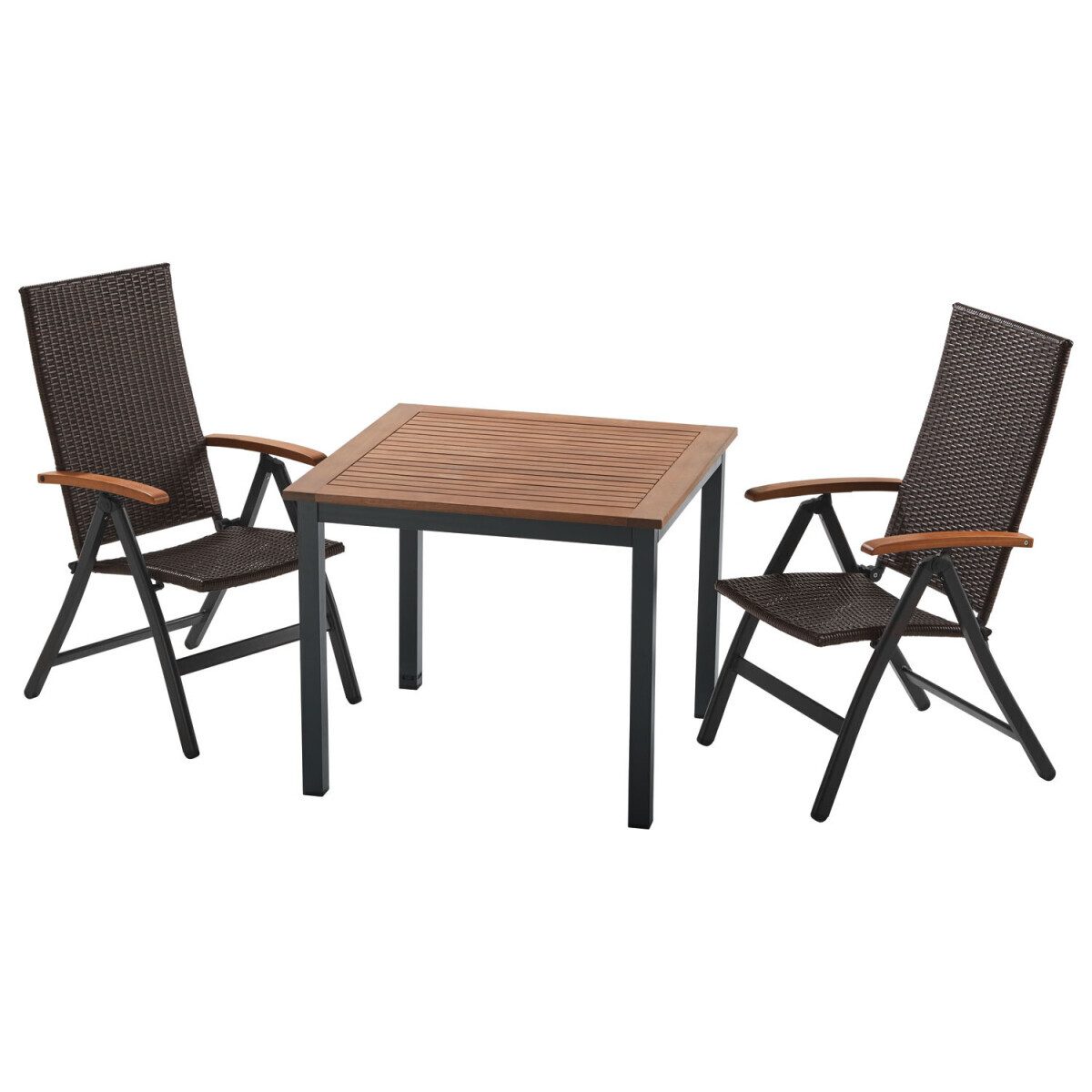 Chaise de jardin chaise pliante lot de 2 réglable marron