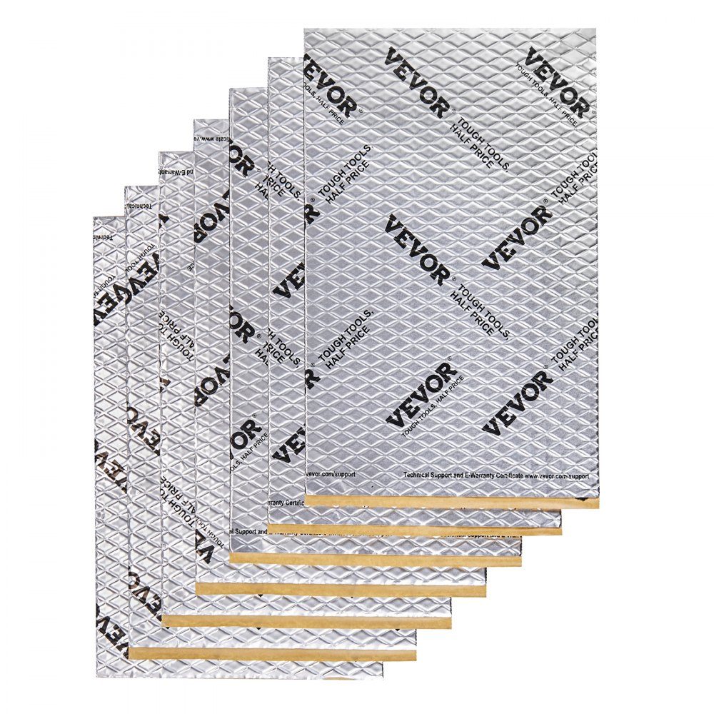 Lot de 47 tapis d'isolation pour voiture, 4,8 m², tapis anti-battement, 248,9 x 398,8 mm, isolation du véhicule, 50 mil (1,3 mm) d'épaisseur, tapis d'isolation phonique en feuille d'aluminium, résistant à la chaleur, isolation phonique, isolation phonique