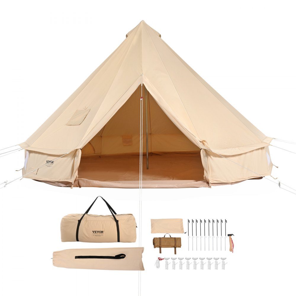 Canvas Bell Tent 3m 4 Seizoenen Canvas Tent voor kamperen met kachelaansluiting