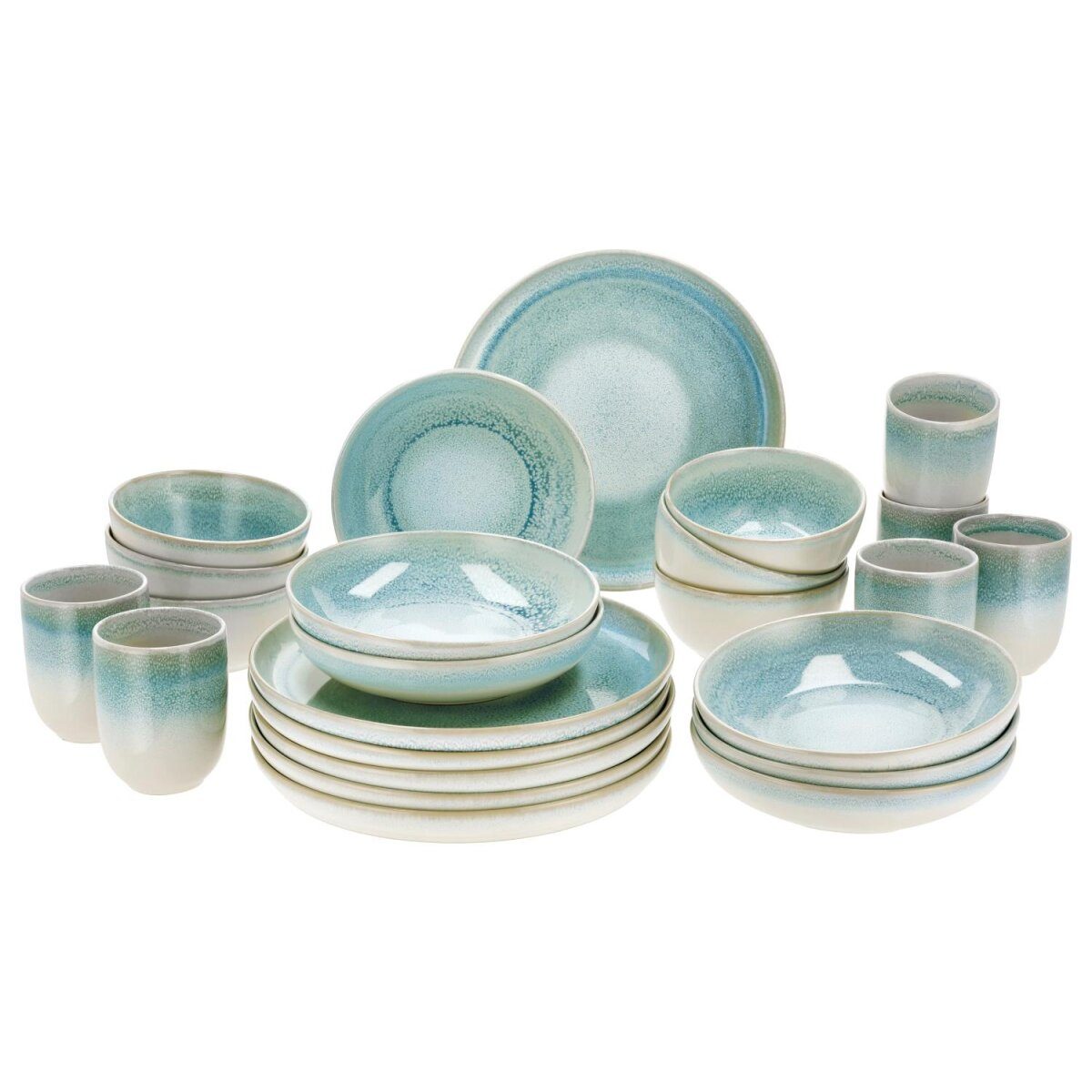 SILVERCREST® Geschirr-Set »Porto«, 24-teilig (Blau)