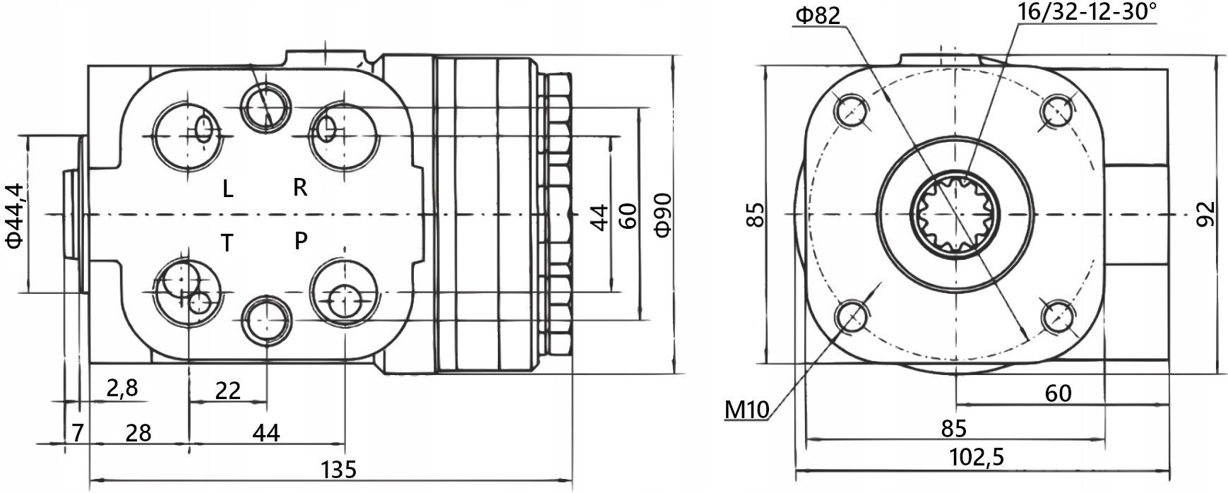 Verstärkte hydraulische Lenkung Orbitrol-Lenkung mit Ventilfunktion Orbitrol mit NYPEL OSPC 100