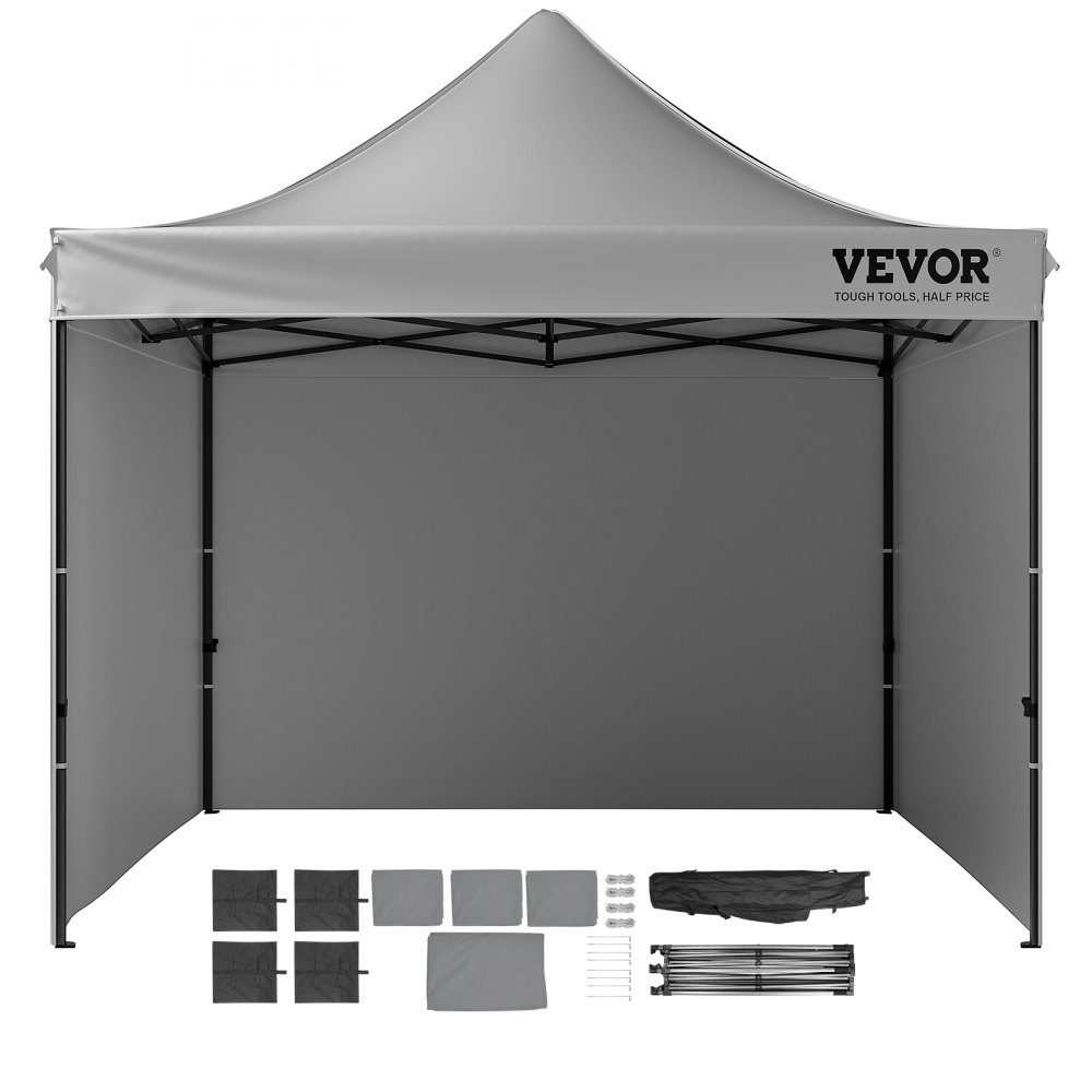 Pavillon 304,8x304,8x320cm Gartenzelt 500D PU Silberstoff Faltpavillon höhenverstellbar inkl. Aufbewahrungstasche Partyzelt 6-8 Personen Pop-up-Zelt Faltzelt Gartenpavillon für Campingausflug