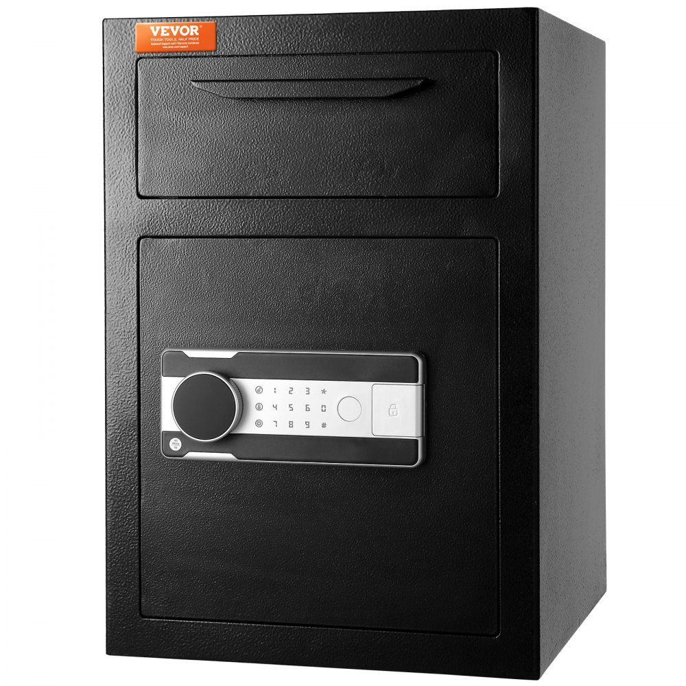 2,5L Pfandtresor, Pfandtresor mit Einwurfschlitz, elektronischem Codeschloss und 2 Notschlüsseln, 355 x 355 x 515 mm, Business-Einwurftresor für Bargeld, Zuhause, Hotel, Büro usw