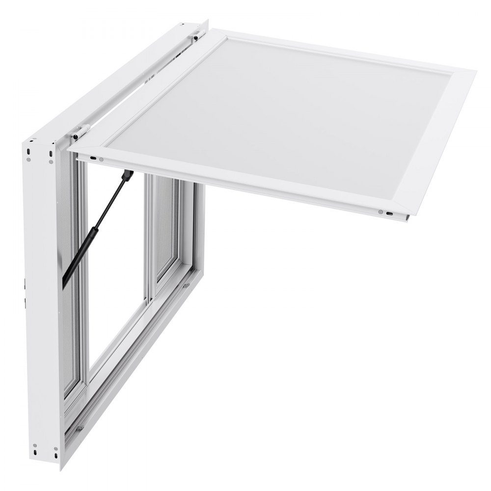 Snack window (installation dimensions 1346 x 838 mm) swiveling, snack trailer serving window with 85° opening angle & 4 sliding windows, snack window for snack stand snack carts