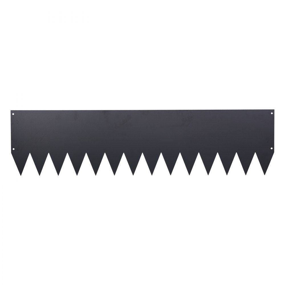 Rasenkanten 6er Pack, 1016x254 mm, Beeteinfassung aus verzinktem Stahl, inkl. 8 Befestigungsklammern, Beeteinfassung, Rasenbleche, Mähkante Metallpalisade für Beete und Gartenwege, schwarz