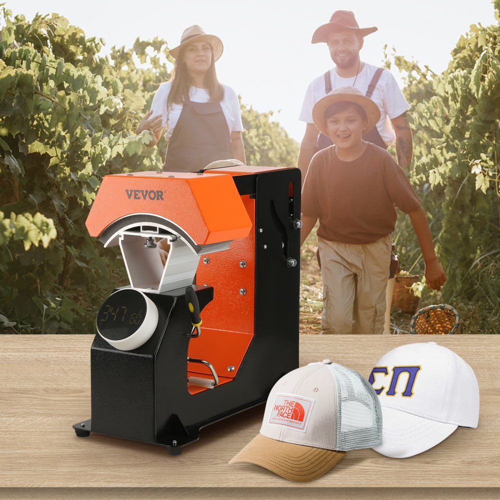 3 in 1 Cap Press, Hat Press, Hot Press Machine 16.3x8cm, Hot Press Transfer Press with 3 Pad Sizes 16.8x7cm, 16.8x9.8cm, 15.5x7.6cm, Hot Press Transfer Press, Time and Temperature Controller