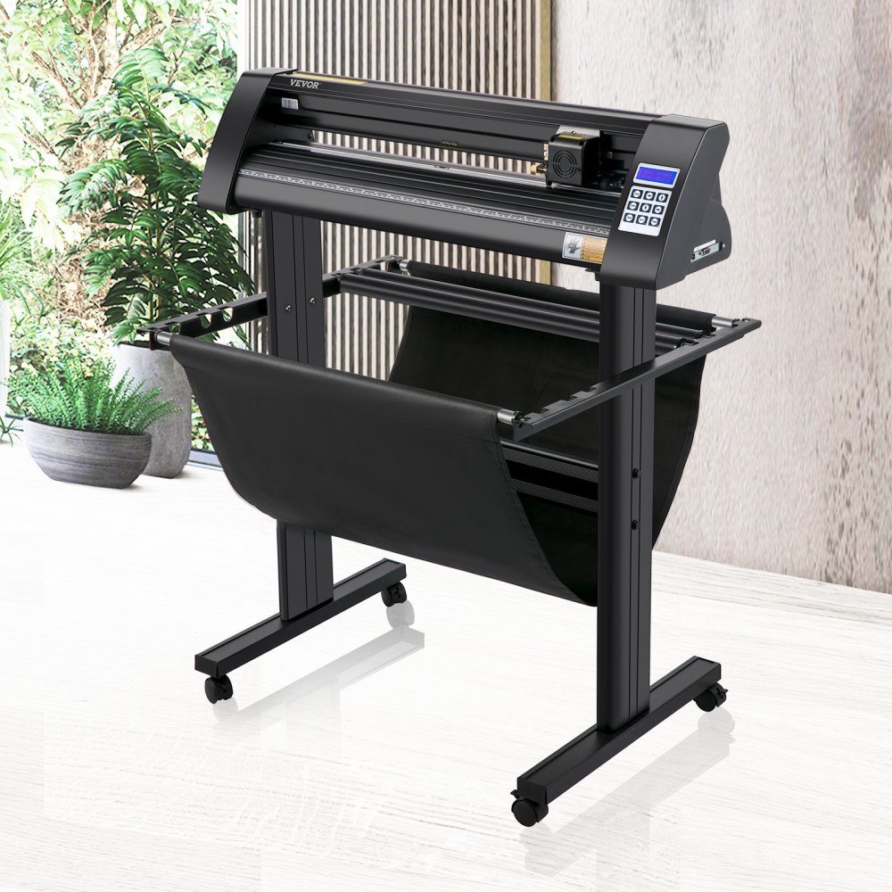 Vinyl-Schneideplotter Max. Papiervorschub 720 mm, Folienplotter-Schnittkraft 500 g, Plotterschneider mit optischem Auge, Signmaster-Software, Schrittmotor, halbautomatischer Plotter mit Ständer
