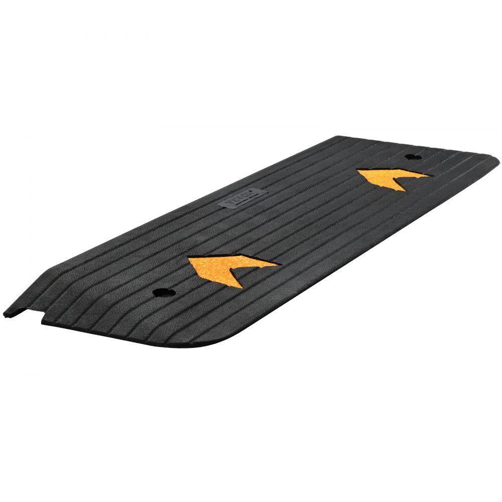 Threshold Ramp, Solid Rubber Door Sill Ramp, 15 Ton Load Capacity, Curb Ramp with Channel, 113 x 24.1 x 2.5 cm, Wheelchair Ramp, Access Ramp, Rubber Ramp, Ideal for Uneven Floor Curbs