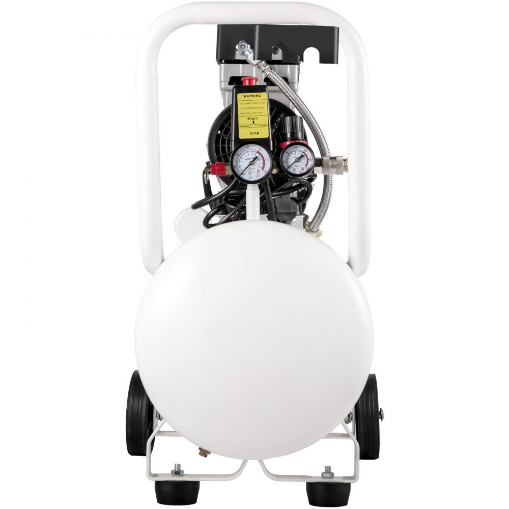 Whisper compressor 50 L, quiet oil-free compressor 750 W, oil-free air compressor 68 dB, compressed air compressor 230 V, quiet compressed air boiler 170 L/min exhaust air volume, with built-in exhaust fan
