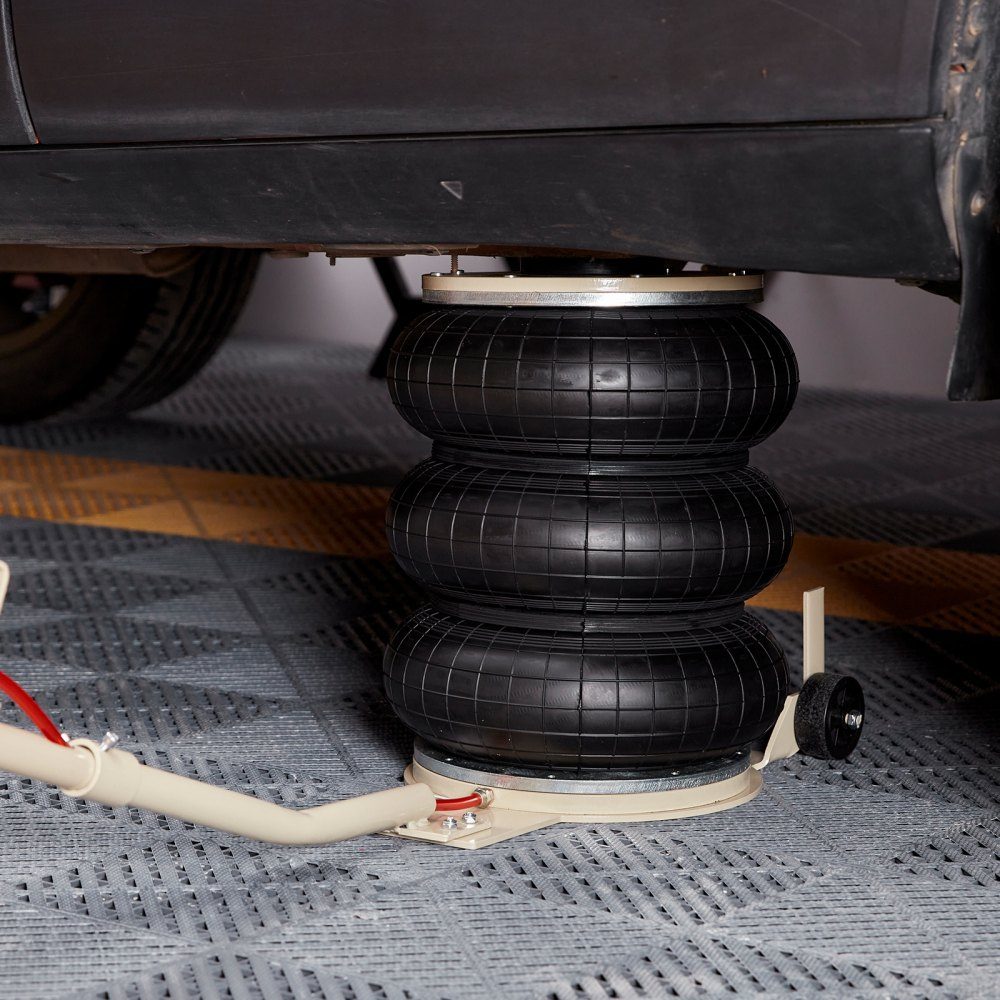 Pneumatischer Wagenheber, Luftheber, 3T, Weiß, Dreifachbeutel-Luftheber, 140–450 mm Hubhöhe, Airbag-Luftheber mit langem Griff, 5-Minuten-Hebeluftheber für SUV, LKW, Auto usw