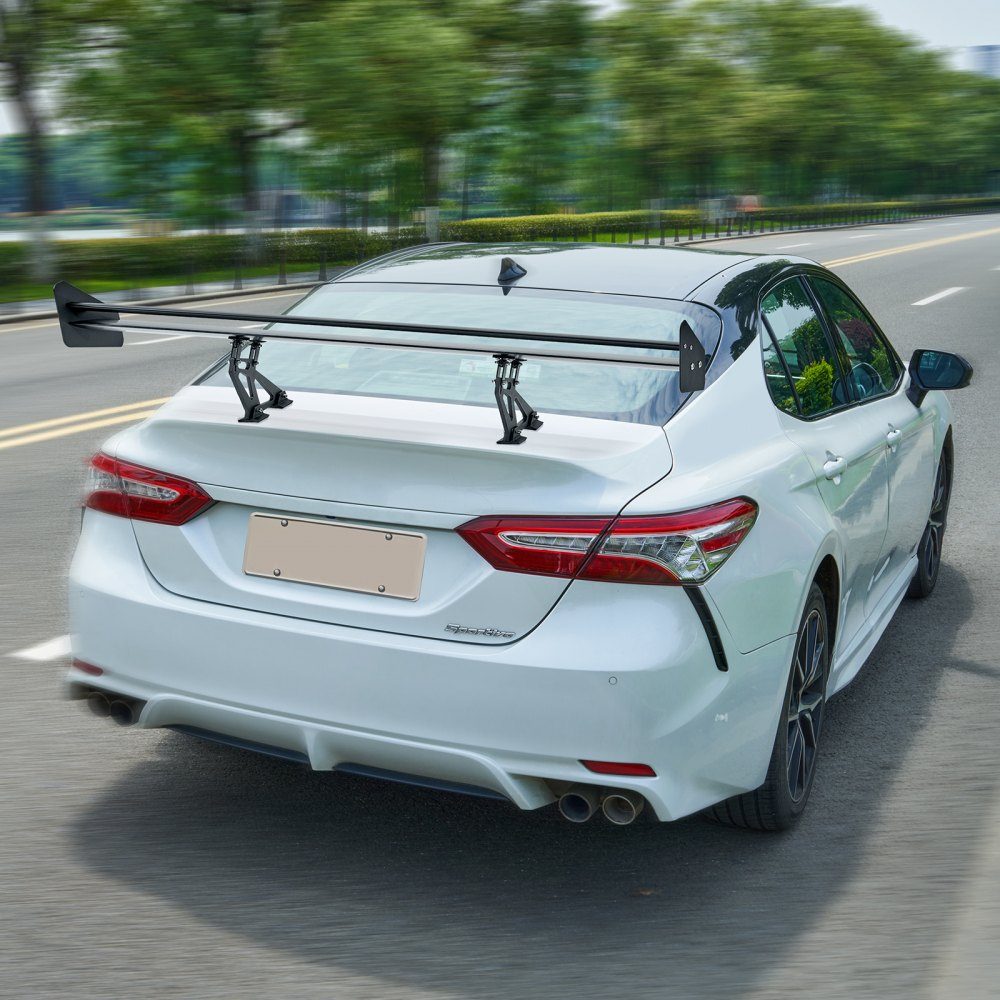 Aileron de voiture GT Wing, aileron universel à double pont de 53,1 pouces, aileron arrière de voiture en aluminium léger réglable, aileron de course BGW/JDM Drift noir