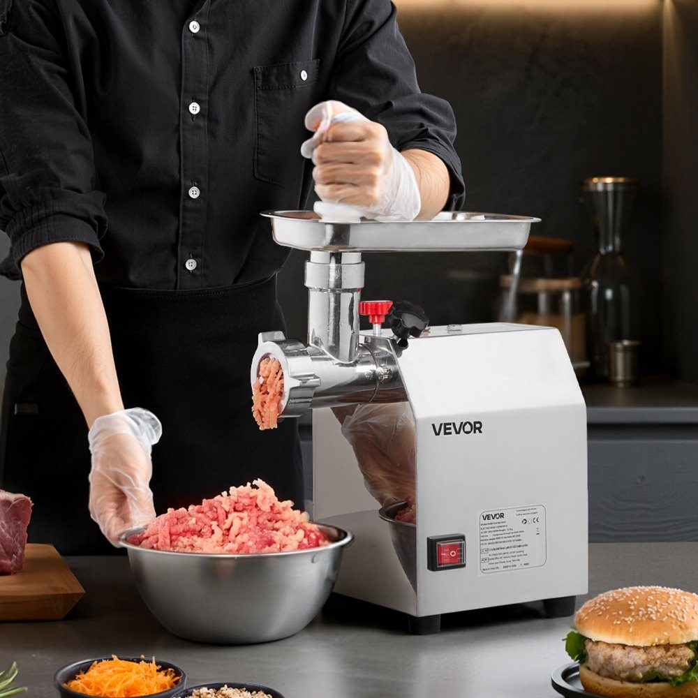 2.3kg/min Capacity Electric Meat Grinder, 600W Industrial Tabletop Meat Grinder with Blade and Grinding Plate, Sausage Machine, Stainless Steel Commercial Meat Grinder for Kitchen Restaurant
