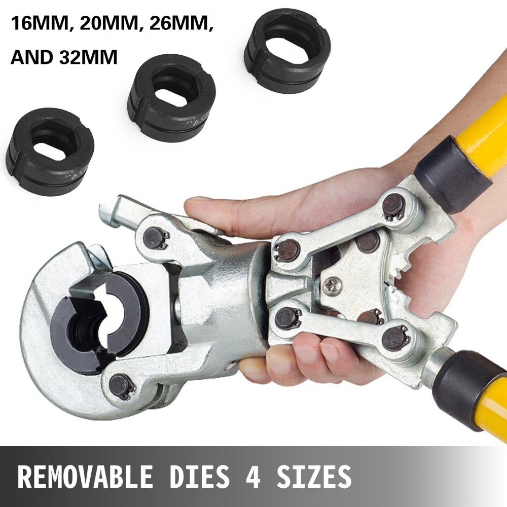 Perstang TH 16, TH 20, TH 26, TH 32, perstang, perstang Ø 16-32 mm, pijppertang geel, stalen perstang met ergonomische en antisliphandgreep, pijppertang 530-750 mm uitschuifbaar