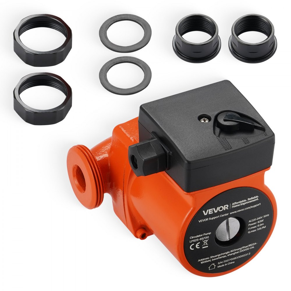 LPS25-6S/130 Cast Iron Circulation Pump 1/8HP 55L/min Hot Water Circulation Pump Threaded Connection 3 Speed Setting Quiet Operation for Home Heating Systems LPS25-6S/130 Cast Iron Circulation Pump 1/8HP 55L/min Hot Water Circulation Pump Threaded Connection 3 Speed Setting Quiet Operation for Home Heating Systems